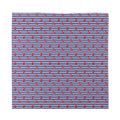 Blue Striped Nautical Anchor Print Silk Bandana