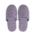 Blue Striped Nautical Anchor Print Slippers