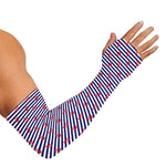 Blue Striped Nautical Anchor Print Sun Protection Arm Sleeves