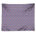Blue Striped Nautical Anchor Print Tapestry