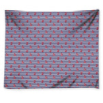 Blue Striped Nautical Anchor Print Tapestry