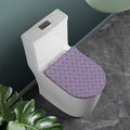Blue Striped Nautical Anchor Print Toilet Lid Cover