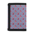 Blue Striped Nautical Anchor Print Trifold Wallet
