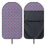 Blue Striped Nautical Anchor Print Waterproof Car Seat Cover
