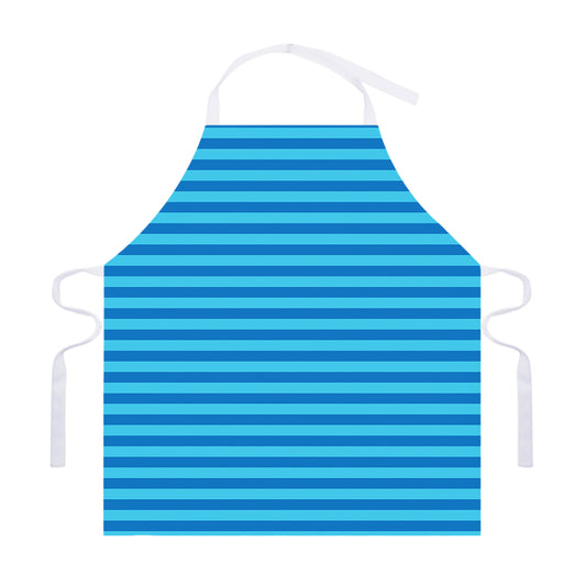 Blue Striped Pattern Print Adjustable Apron