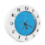 Blue Striped Pattern Print Alarm Clock