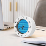 Blue Striped Pattern Print Alarm Clock