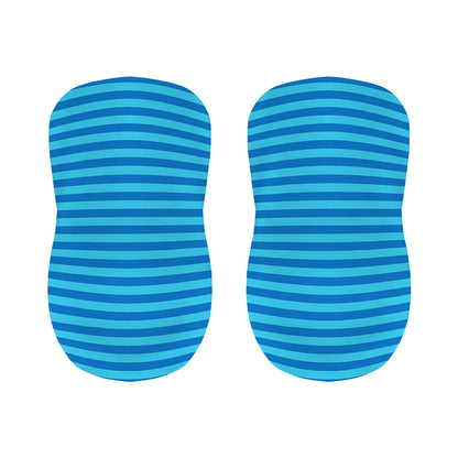 Blue Striped Pattern Print Bar Stool Covers