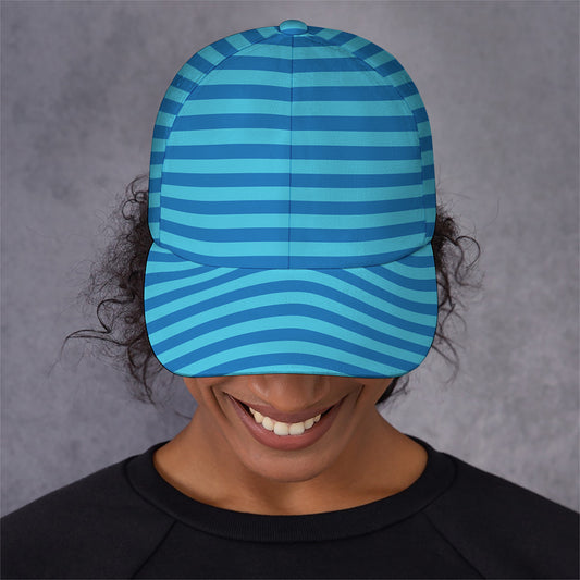 Blue Striped Pattern Print Baseball Cap