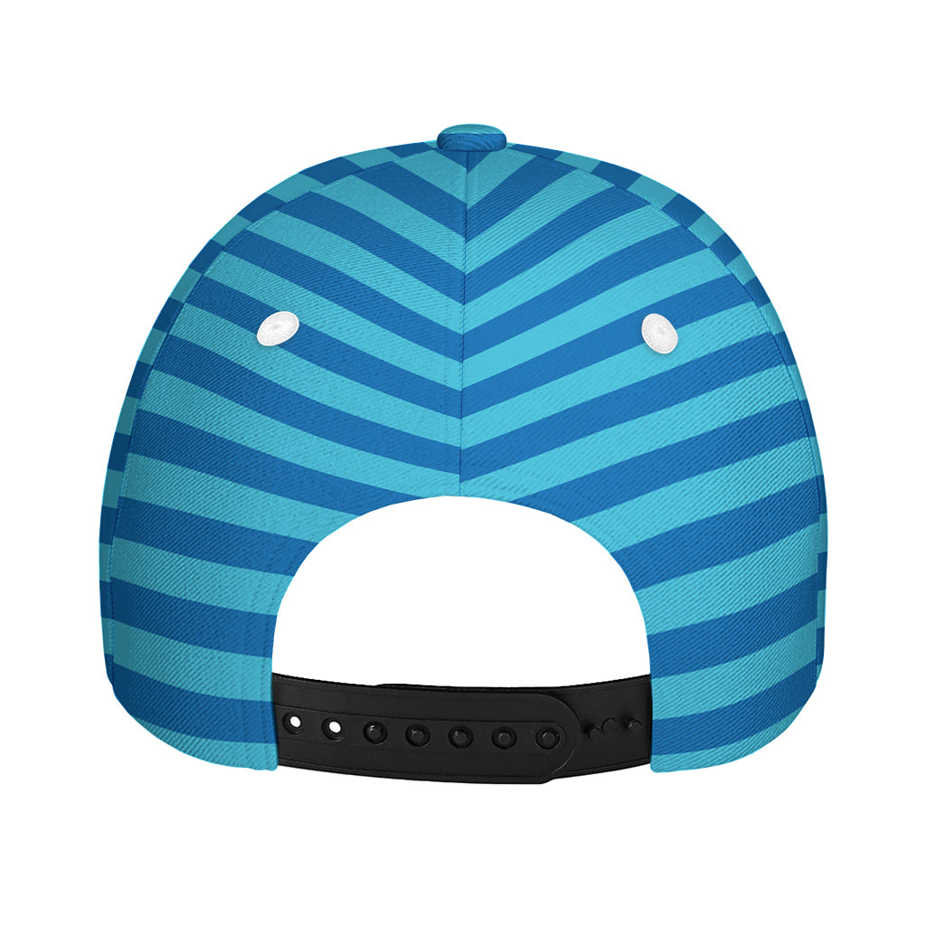 Blue Striped Pattern Print Baseball Cap