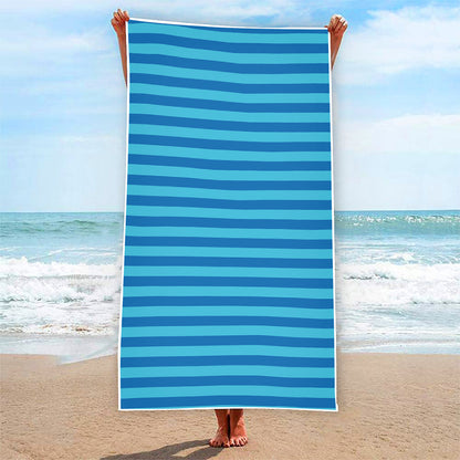 Blue Striped Pattern Print Beach Towel