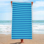 Blue Striped Pattern Print Beach Towel