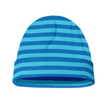 Blue Striped Pattern Print Beanie