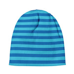 Blue Striped Pattern Print Beanie