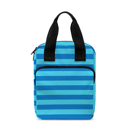 Blue Striped Pattern Print Bible Tote Bag