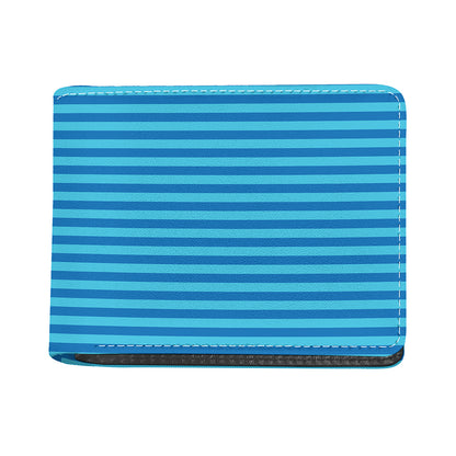 Blue Striped Pattern Print Bifold Wallet