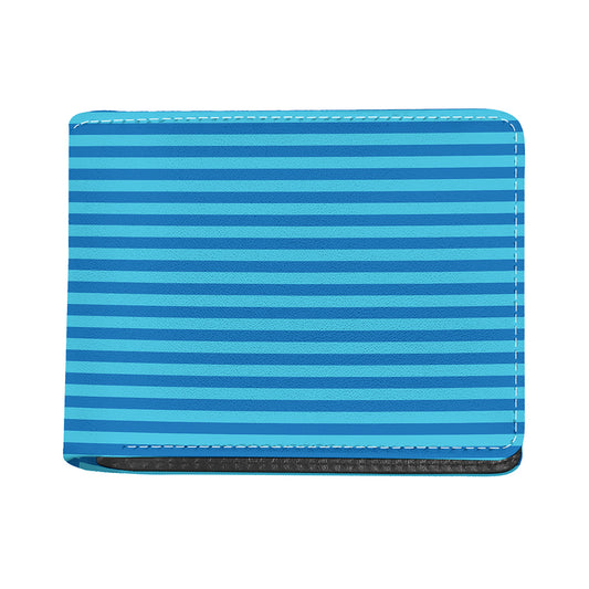 Blue Striped Pattern Print Bifold Wallet