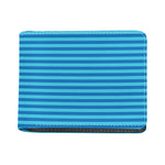 Blue Striped Pattern Print Bifold Wallet