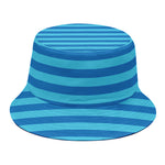 Blue Striped Pattern Print Bucket Hat