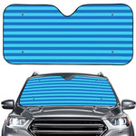 Blue Striped Pattern Print Car Windshield Sun Shade