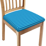 Blue Striped Pattern Print Chair Cushion Cover