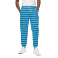 Blue Striped Pattern Print Cotton Sweatpants