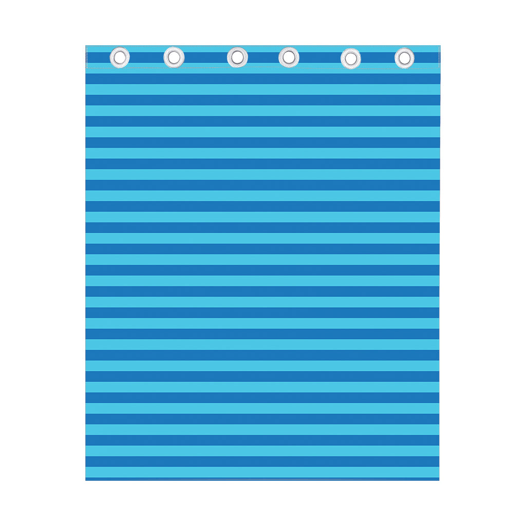 Blue Striped Pattern Print Curtain