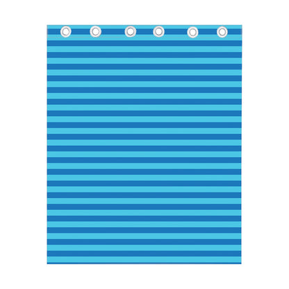 Blue Striped Pattern Print Curtain
