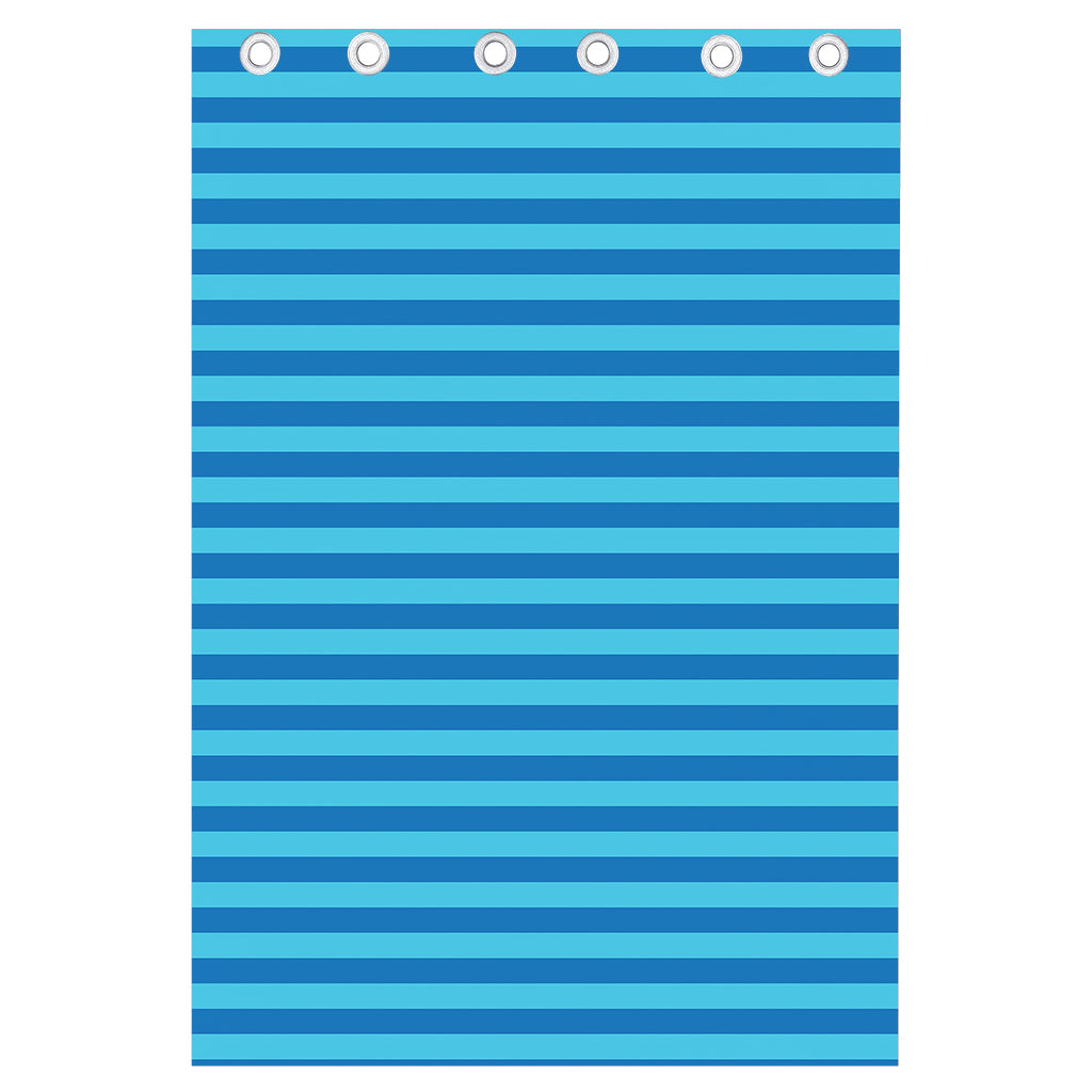 Blue Striped Pattern Print Curtain