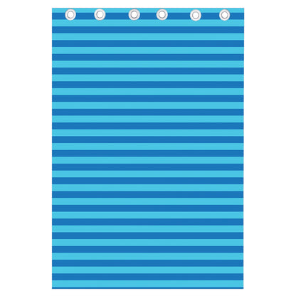 Blue Striped Pattern Print Curtain