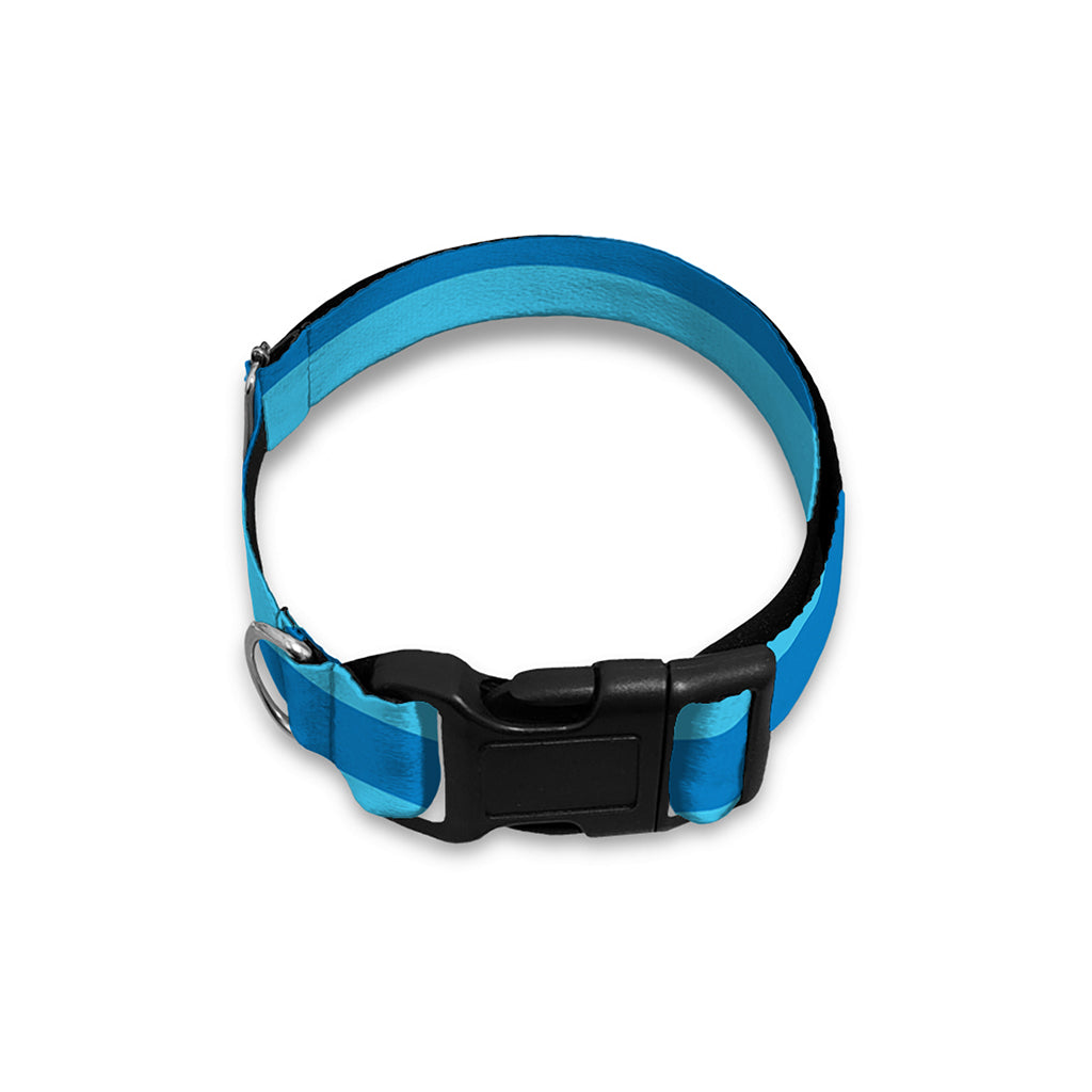 Blue Striped Pattern Print Dog Collar