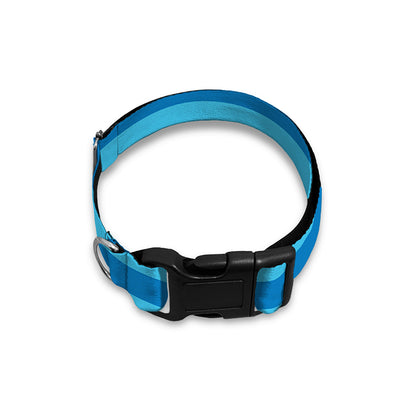 Blue Striped Pattern Print Dog Collar