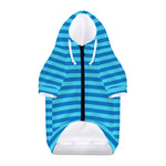 Blue Striped Pattern Print Dog Zip Up Hoodie