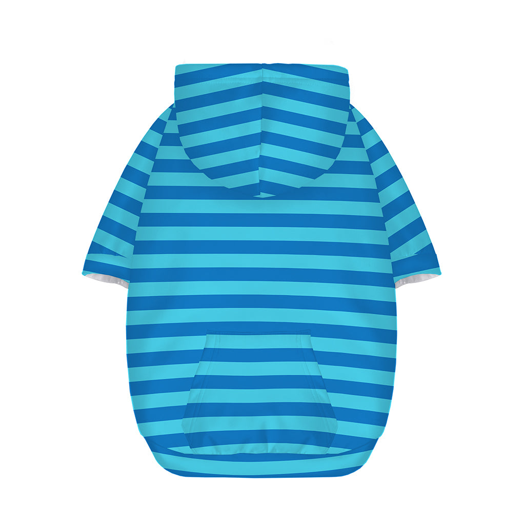 Blue Striped Pattern Print Dog Zip Up Hoodie