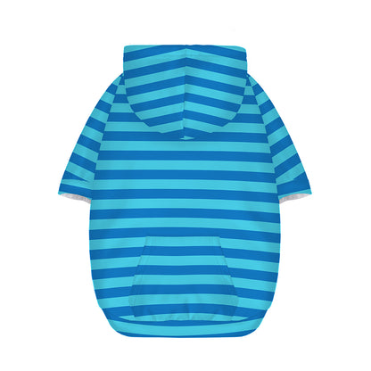 Blue Striped Pattern Print Dog Zip Up Hoodie