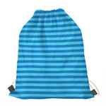 Blue Striped Pattern Print Drawstring Bag