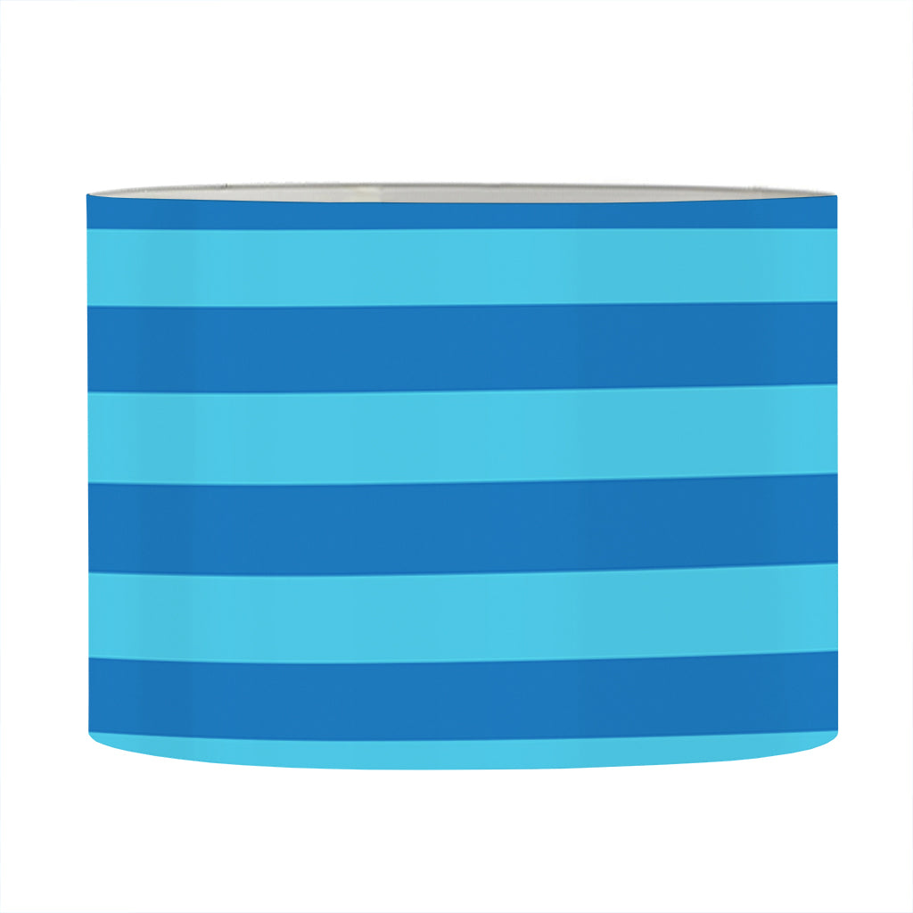 Blue Striped Pattern Print Drum Lamp Shade