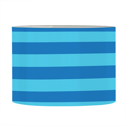 Blue Striped Pattern Print Drum Lamp Shade