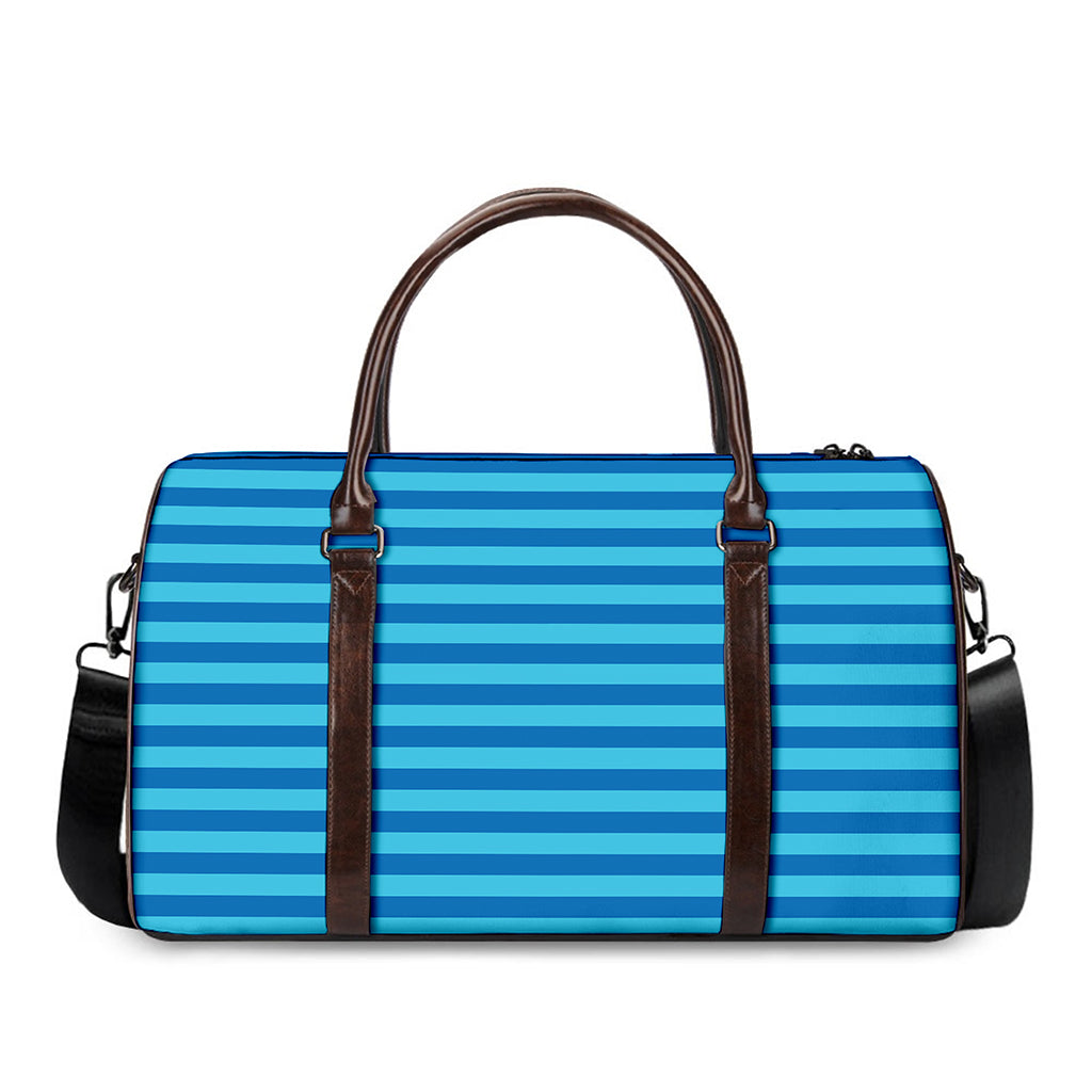 Blue Striped Pattern Print Duffle Bag