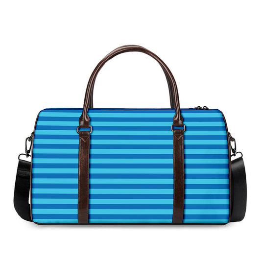 Blue Striped Pattern Print Duffle Bag