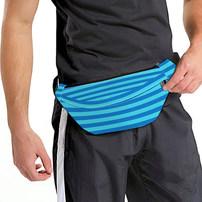Blue Striped Pattern Print Fanny Pack