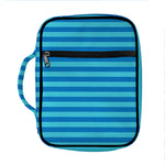 Blue Striped Pattern Print Front Pocket Bible Bag