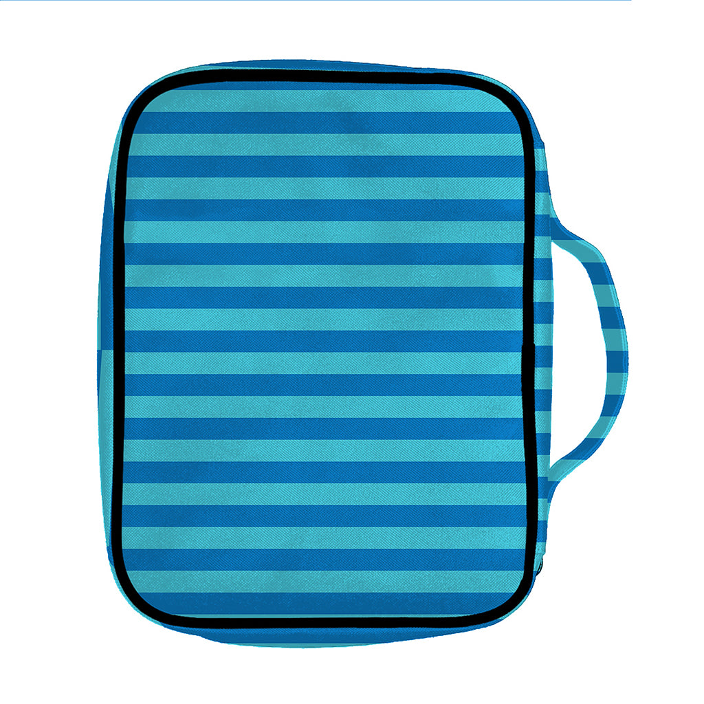 Blue Striped Pattern Print Front Pocket Bible Bag