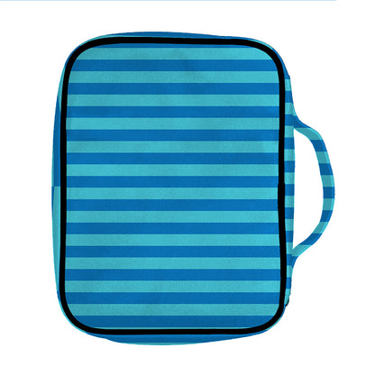 Blue Striped Pattern Print Front Pocket Bible Bag