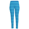 Blue Striped Pattern Print High-Waisted Pocket Leggings