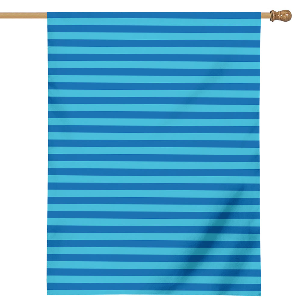 Blue Striped Pattern Print House Flag