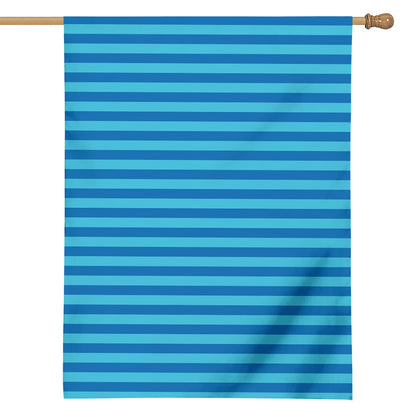 Blue Striped Pattern Print House Flag