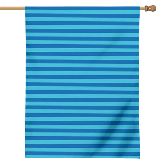 Blue Striped Pattern Print House Flag