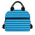 Blue Striped Pattern Print Insulated Lunch Bag