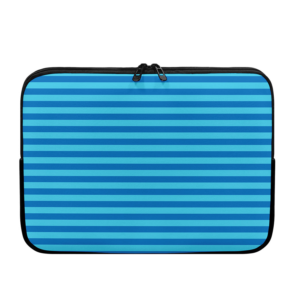 Blue Striped Pattern Print Laptop Sleeve